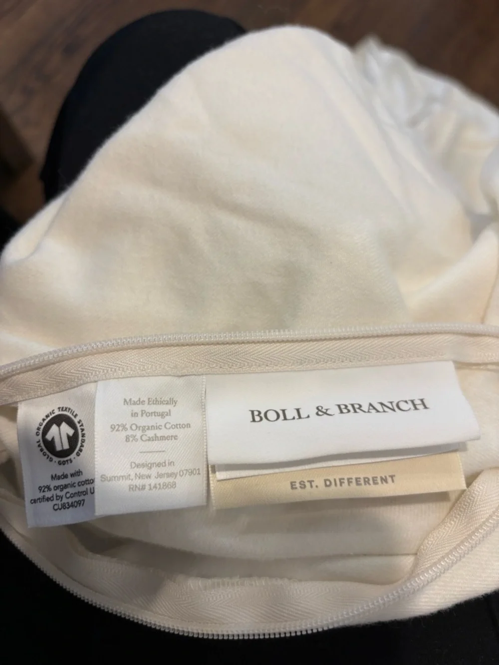 Boll & Branch Elysian Organic Cotton Cashmere Duvet Cover Full Queen Cream  NWOT